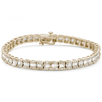 Muse Jewelry 2.16ct G SI 14K Yellow Gold Round & Baguette Diamond Bracelet 8"