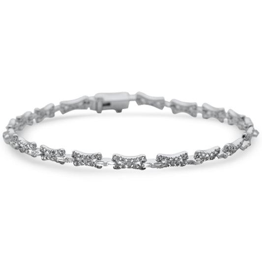 Muse Jewelry 1.47ct G SI 14K White Gold Round & Baguette Diamond Bracelet 7.25" Long