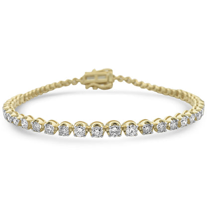 Muse Jewelry 3.12ct G SI 14K Yellow Gold Diamond Graduated Style Tennis Bracelet 7" Long