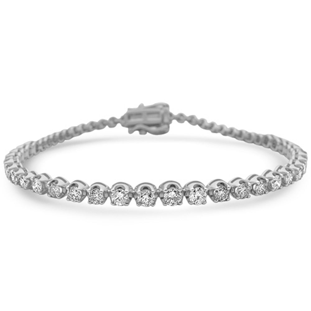 Muse Jewelry 3.06ct G SI 14K White Gold Diamond Graduated Style Tennis Bracelet 7" Long