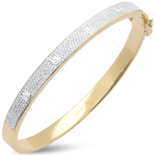 Muse Jewelry 1.49ct G SI 14K Yellow Gold Diamond Bangle Bracelet