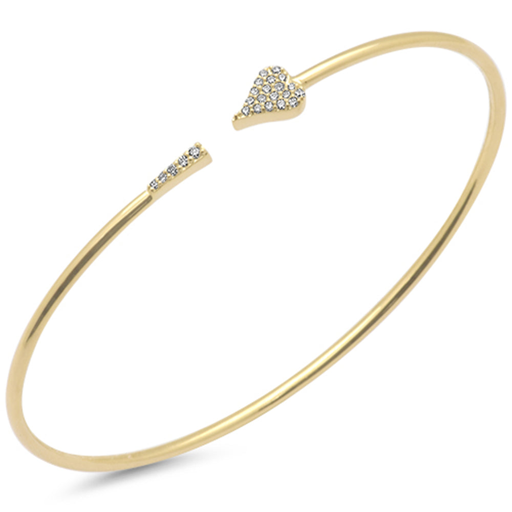 Muse Jewelry .15ct G SI 14K Yellow Gold Diamond Open Bangle Bracelet