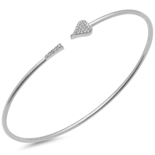 Muse Jewelry .15ct G SI 14K White Gold Diamond Open Bangle Bracelet