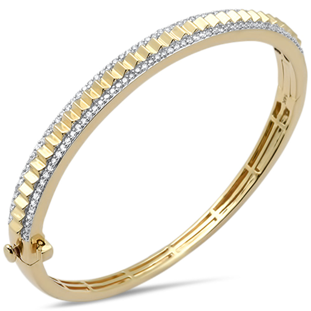 Muse Jewelry 1.05ct G SI 14K Yellow Gold Diamond Bangle Bracelet