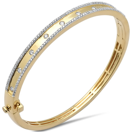 Muse Jewelry 1.00ct G SI 14K Yellow Gold Diamond Bangle Bracelet