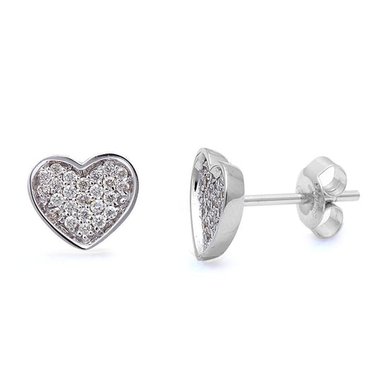 Muse Jewelry .30ct Heart Shaped Diamond Earrings 14kt White Gold