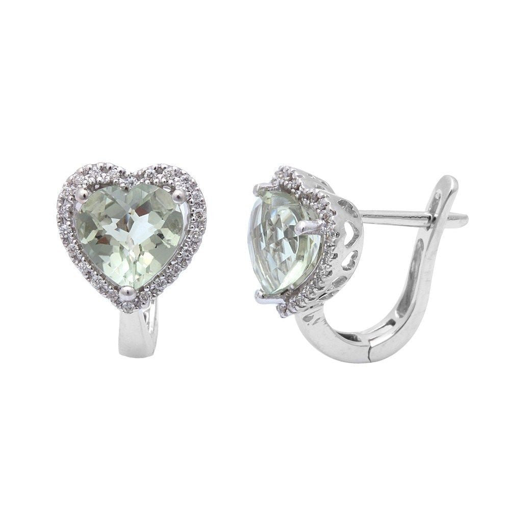 Muse Jewelry 2.48ct Green Amethyst & Diamond Earrings