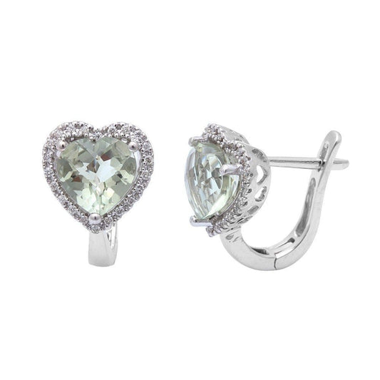 Muse Jewelry 2.48ct Green Amethyst & Diamond Earrings