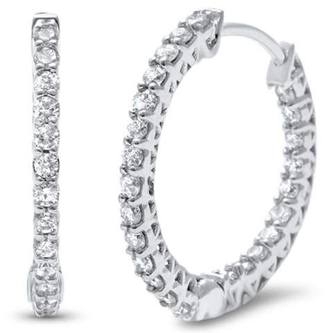 Muse Jewelry .50ct 10k White, Rose & Yellow Gold Diamond Hoop Huggie Earrings