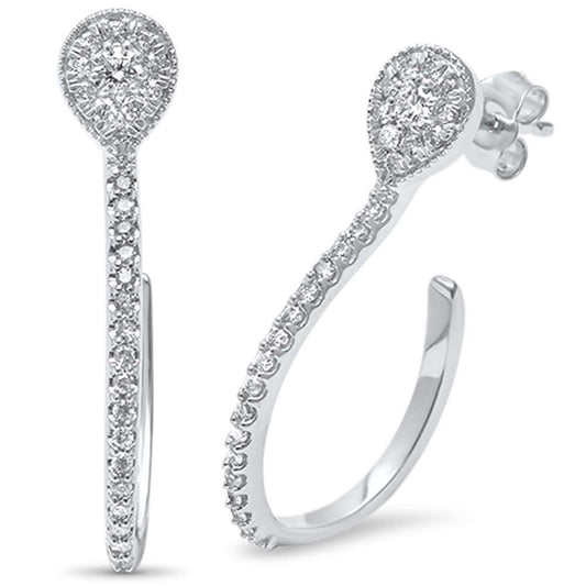 Muse Jewelry .54ct G SI 14kt White Gold Diamond Hoop Style Unique Earrings