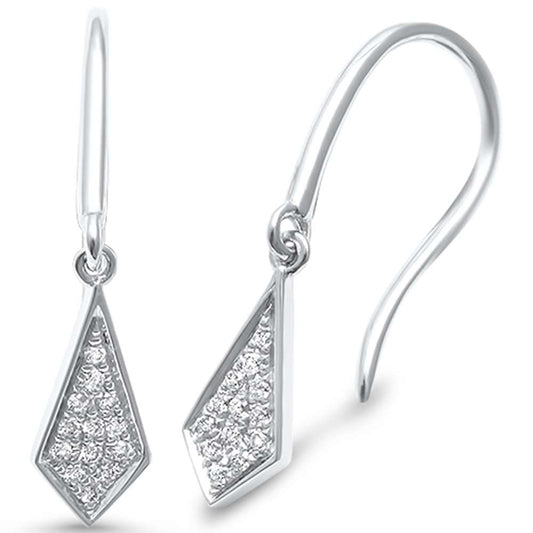 Muse Jewelry .08ct G SI 14kt White Gold Modern Diamond Drop Dangle Earrings