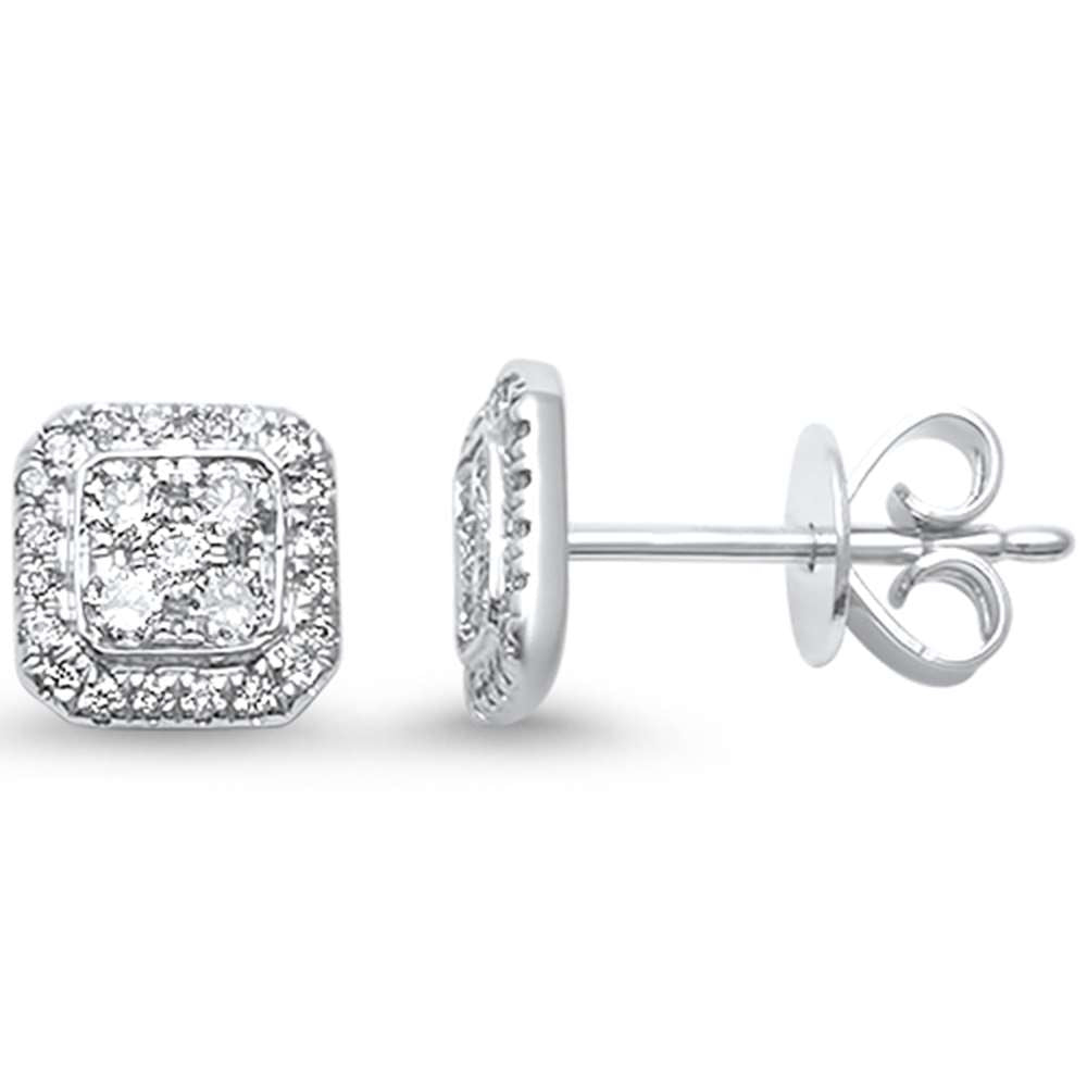 Muse Jewelry .32ct G SI 14kt White Gold Square Princess Diamond Stud Earrings