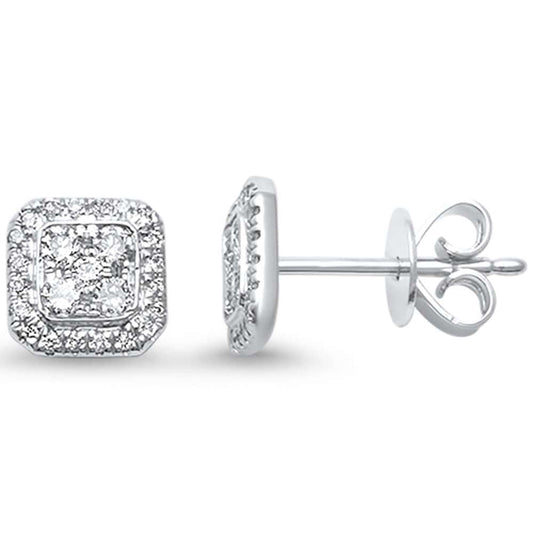 Muse Jewelry .32ct G SI 14kt White Gold Square Princess Diamond Stud Earrings
