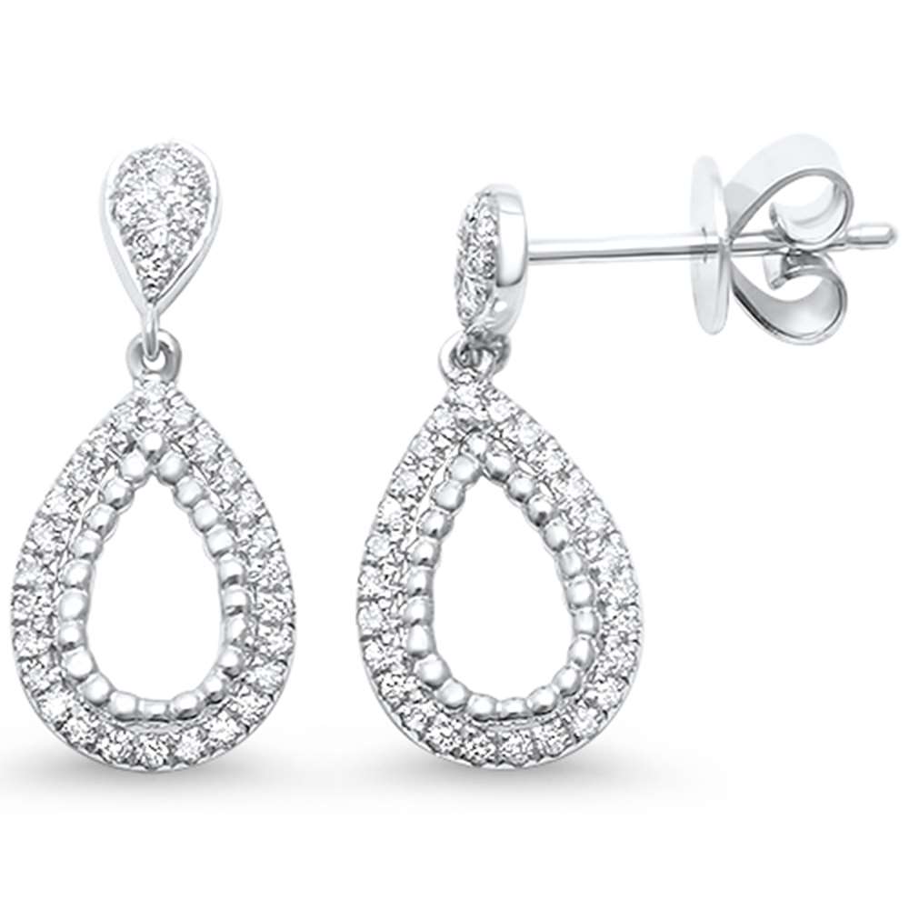 Muse Jewelry .22ct G SI 14kt White Gold Pear Drop Dangle Diamond Earrings