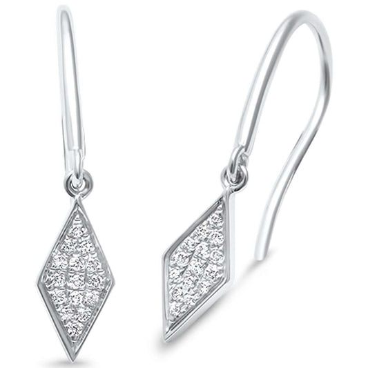 Muse Jewelry .09ct G SI 14kt White Gold Modern Drop Diamond Stud Earrings