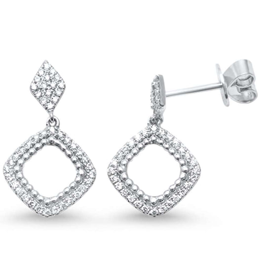 Muse Jewelry .26ct G SI 14kt White Gold Modern Trendy Drop Dangle Diamond Stud Earrings