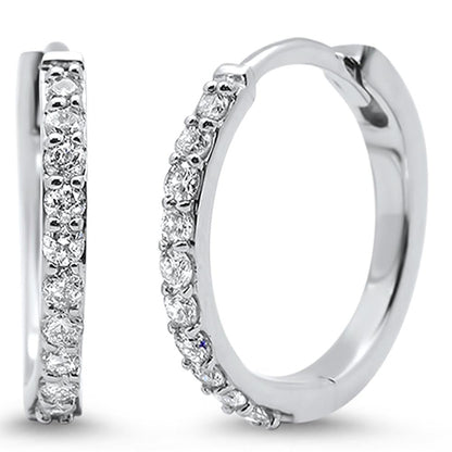 Muse Jewelry .30ct 14k White Gold Diamond Hoop Huggie Earrings