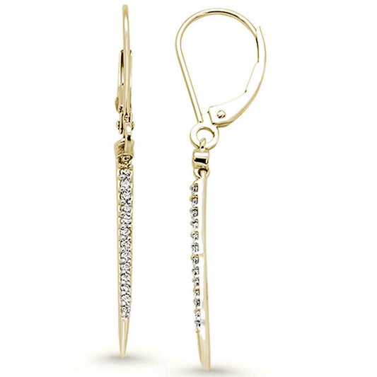 Muse Jewelry .17ct 14k Yellow Gold Diamond Drop Dangle Modern Earrings