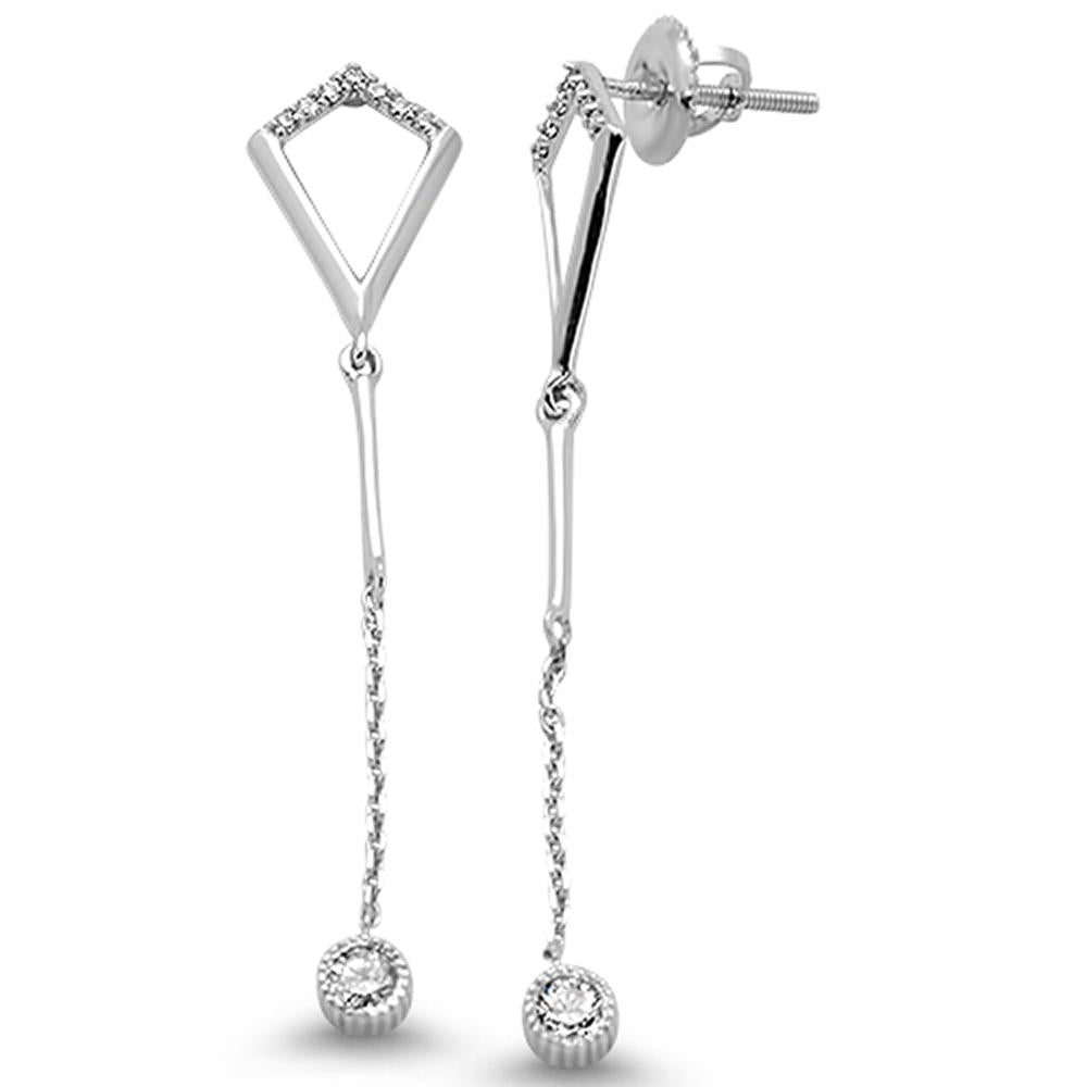 Muse Jewelry .21ct 14k White Gold Diamond Drop Dangle Trendy Earrings