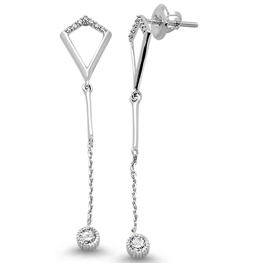 Muse Jewelry .21ct 14k White Gold Diamond Drop Dangle Trendy Earrings