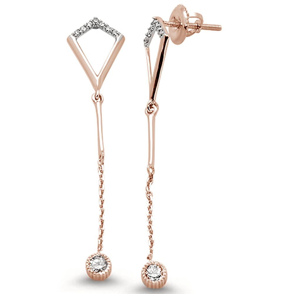 Muse Jewelry .19ct 14kt Rose Gold Diamond Trendy Drop Dangle Earrings