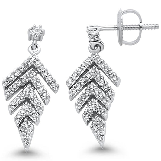 Muse Jewelry .40ct 14k White Gold Diamond Modern Chevron Drop Earrings