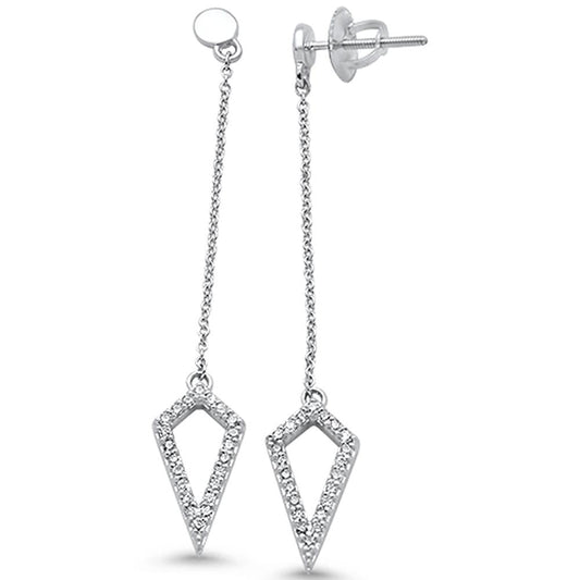 Muse Jewelry .25ct 14k White Gold Diamond Modern Drop Dangle Earrings