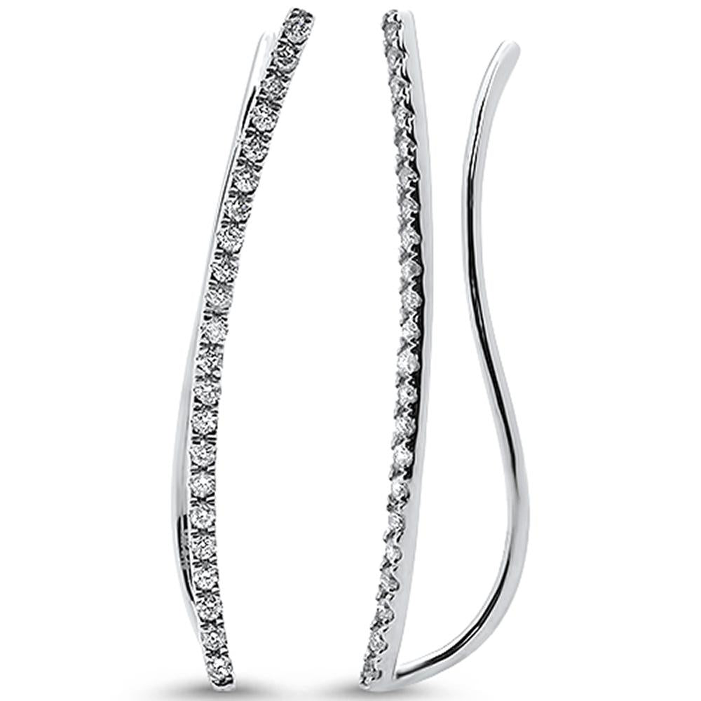 Muse Jewelry .33ct 14k White Gold Bezel Diamond Line Earrings