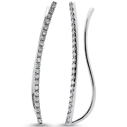 Muse Jewelry .33ct 14k White Gold Bezel Diamond Line Earrings
