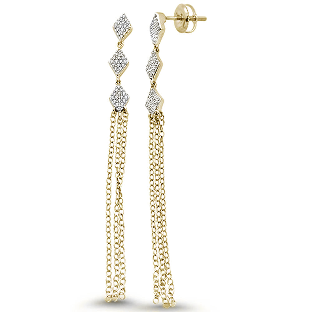 Muse Jewelry .19ct 14k Yellow Gold Diamond Drop Dangle Tassel Earrings