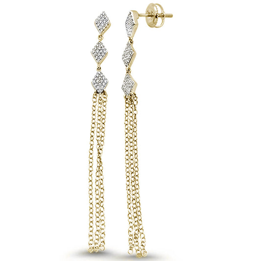 Muse Jewelry .19ct 14k Yellow Gold Diamond Drop Dangle Tassel Earrings