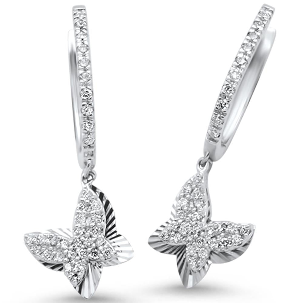 Muse Jewelry .35ct 14k White Gold Diamond Butterfly Earrings