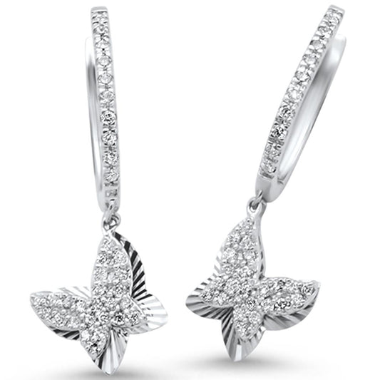Muse Jewelry .35ct 14k White Gold Diamond Butterfly Earrings