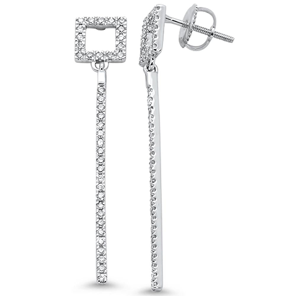 Muse Jewelry .37ct 14k White Gold Diamond Drop Dangle Earrings