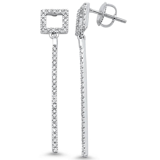 Muse Jewelry .37ct 14k White Gold Diamond Drop Dangle Earrings