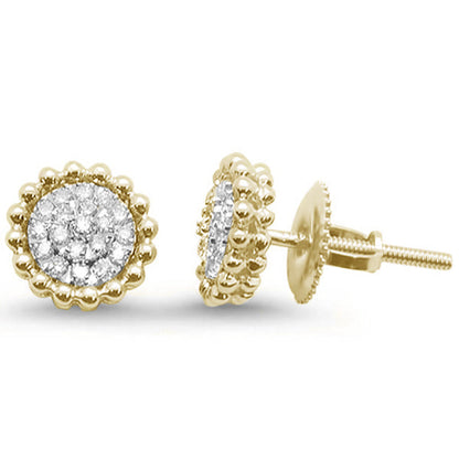 Muse Jewelry .17ct 14k Yellow Gold Diamond Antique Style Stud Earrings