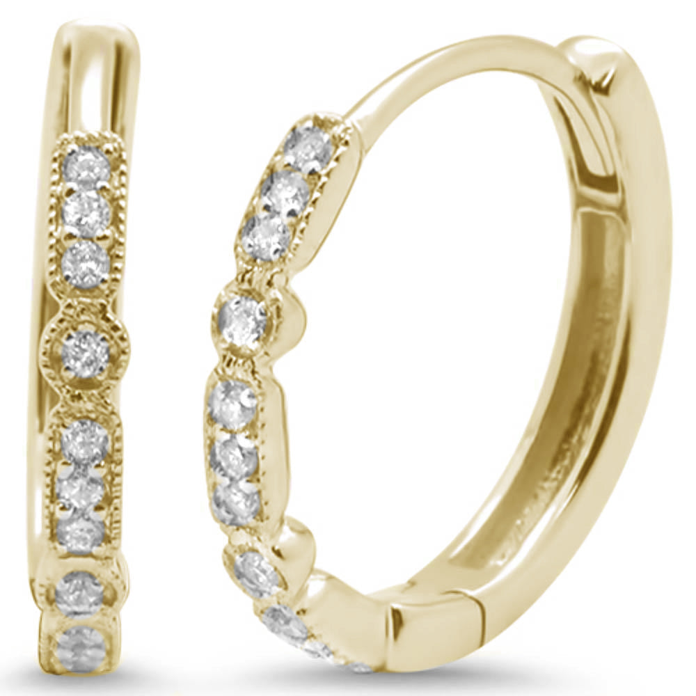 Muse Jewelry .12ct G SI 14K Yellow Gold Diamond Hoop Earrings