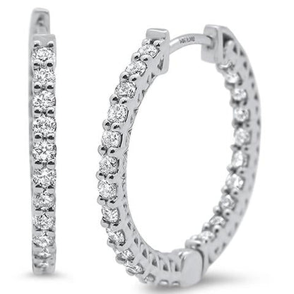 Muse Jewelry .75ct 14k White, Rose & Yellow Gold Diamond Hoop Huggie Earrings