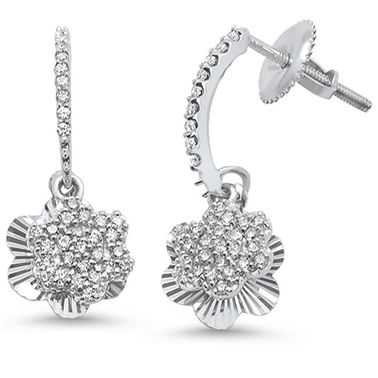 Muse Jewelry .24ct 14k White Gold Drop Dangle Stud Diamond Earrings