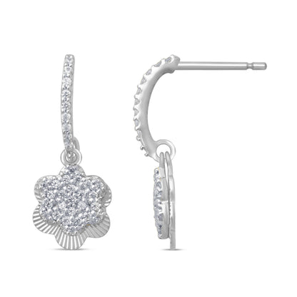 Muse Jewelry .24ct 14k White Gold Drop Dangle Stud Diamond Earrings