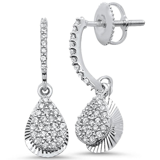 Muse Jewelry .29ct 14k White Gold Drop Dangle Studs Diamond Earrings