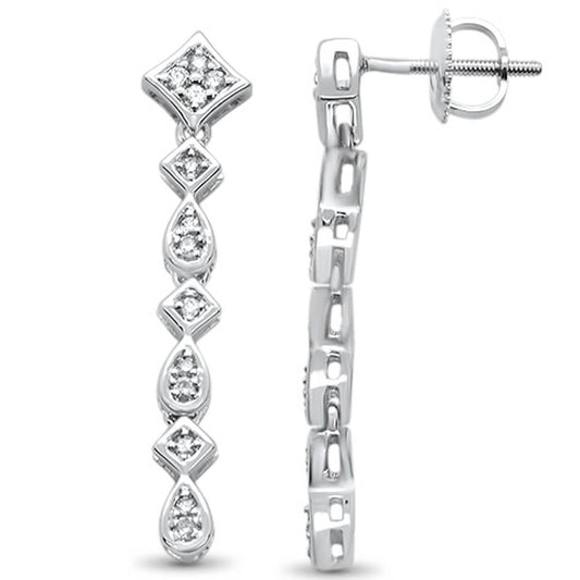 Muse Jewelry .20ct G SI 14k White Gold Drop Dangle Antique Style Diamond Earrings