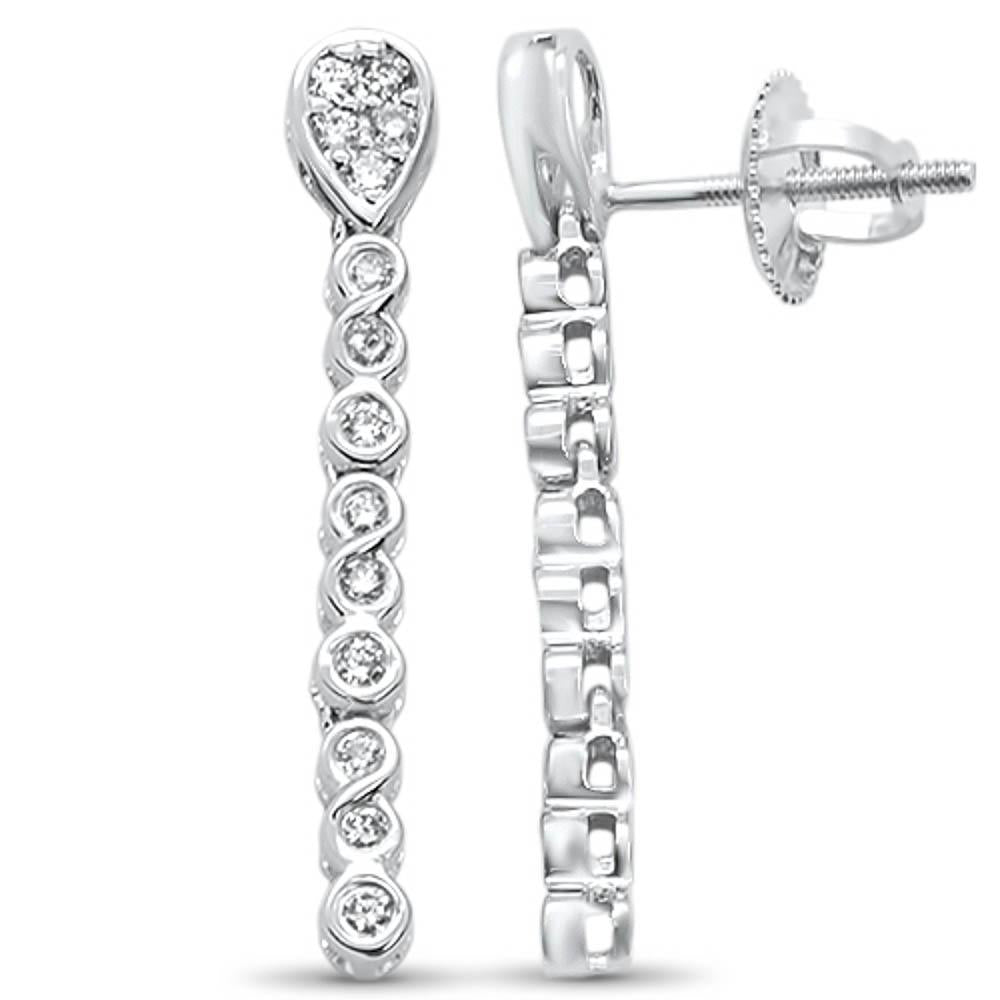 Muse Jewelry .25ct G SI 14k White Gold Infinity Drop Dangle Diamond Earrings