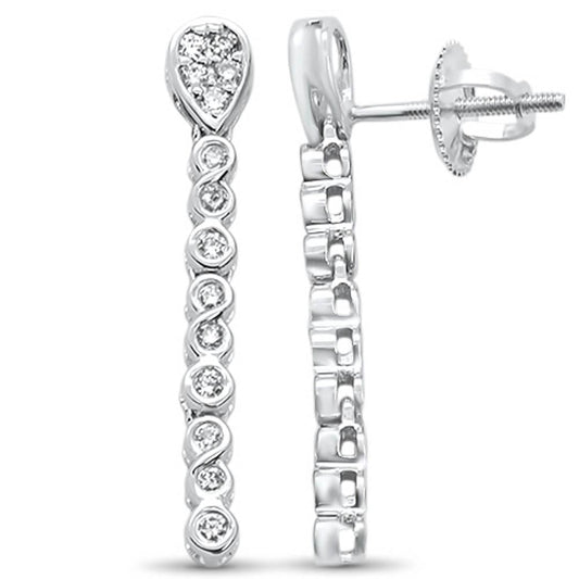 Muse Jewelry .25ct G SI 14k White Gold Infinity Drop Dangle Diamond Earrings