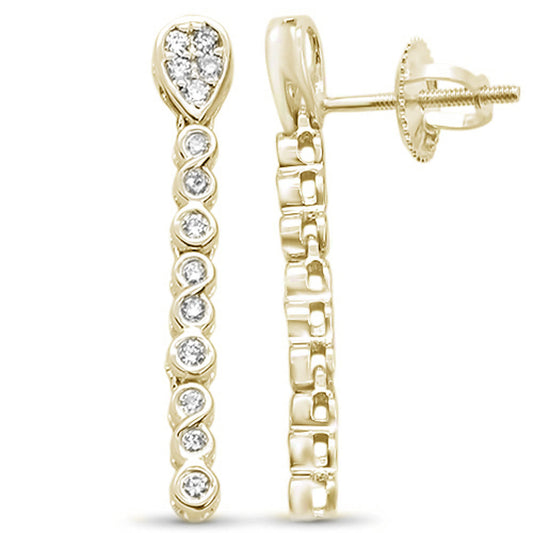 Muse Jewelry .27ct 14k Yellow Gold Infinity Drop Dangle Diamond Earrings