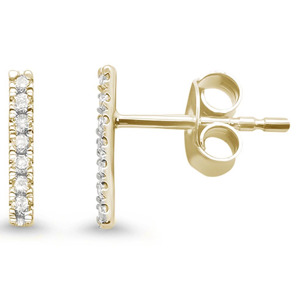 Muse Jewelry .11ct 14kt Yellow Gold Diamond Line Modern Earrings