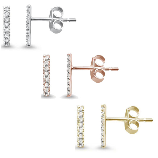 Muse Jewelry .12ct G SI 14kt Gold Diamond Line Modern Earrings