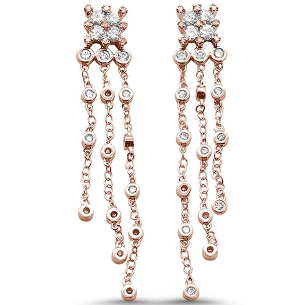 Muse Jewelry .65cts 14k Rose Gold Diamond Drop Dangle Chandelier Earrings