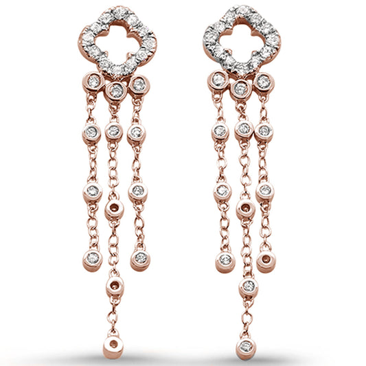 Muse Jewelry .52cts 14k Rose Gold Diamond Drop Dangle Chandelier Earrings