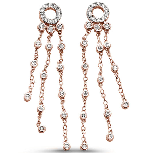 Muse Jewelry .40cts 14k Rose Gold Diamond Drop Dangle Chandelier Earrings